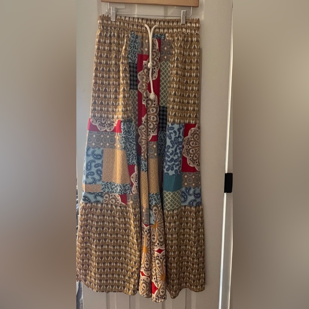 Patchwork Flared Pants - image 2